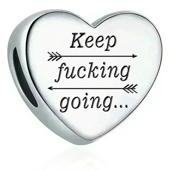 Heart Charm Fit for Pandora Charms Bracelet Inspirational Engraving Jewelry Pers - Picture 1 of 7